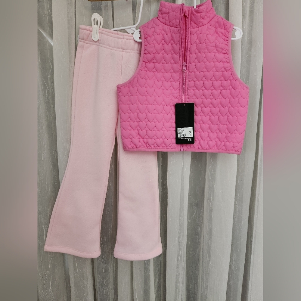 90 Degree By Reflex Pink Quilted Vest and Pants Set, Size 4, NWT - Picture 4 of 6